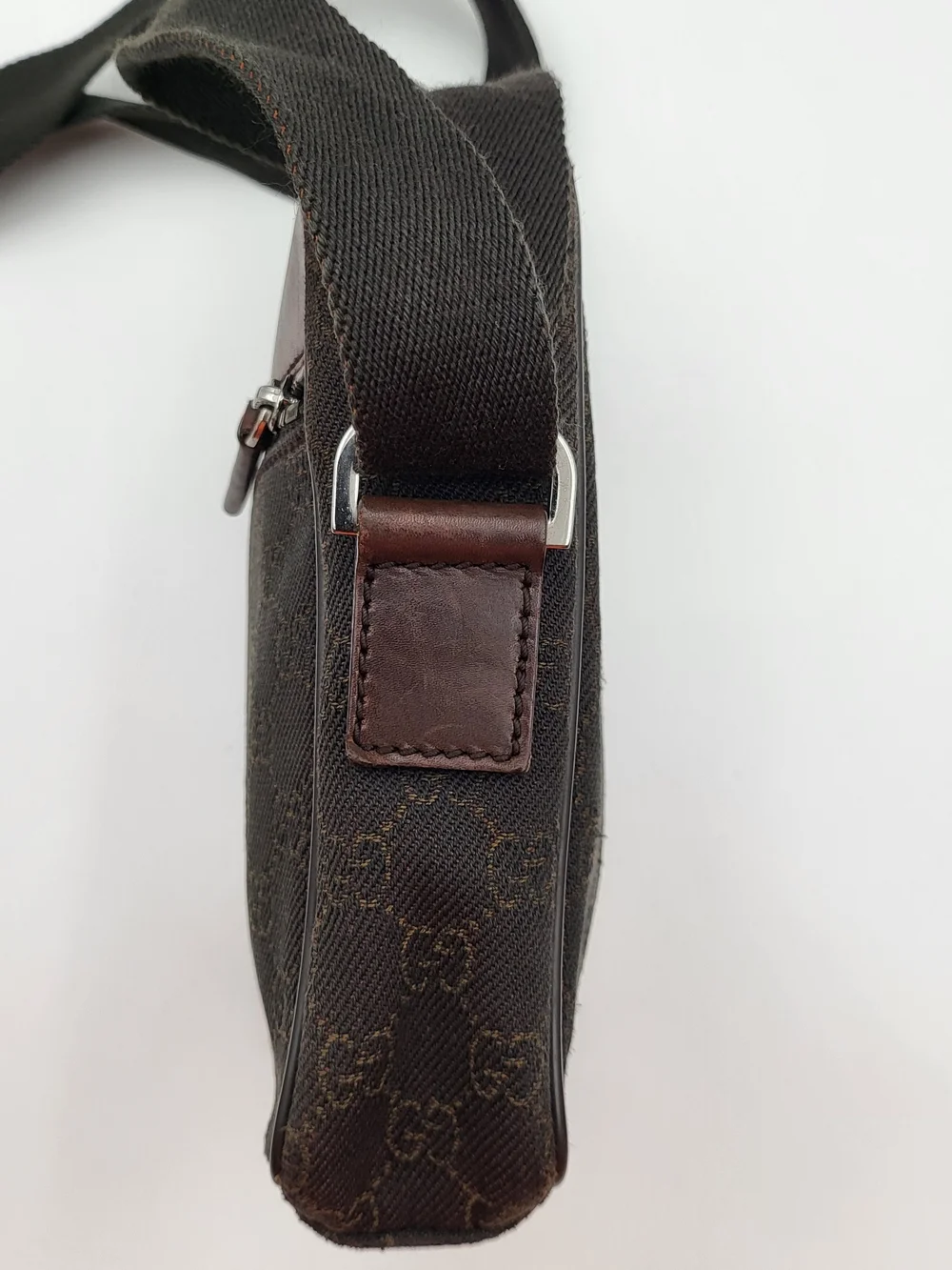 Gucci GG Canvas Monogram Chocolate Crossbody Bag, Authentic...(Unisex)